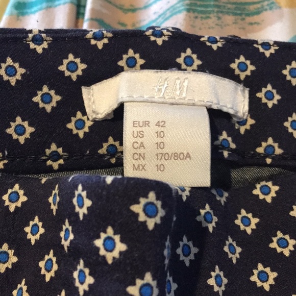 H&M Tailored trousers blue pattern stretch - Picture 5 of 8